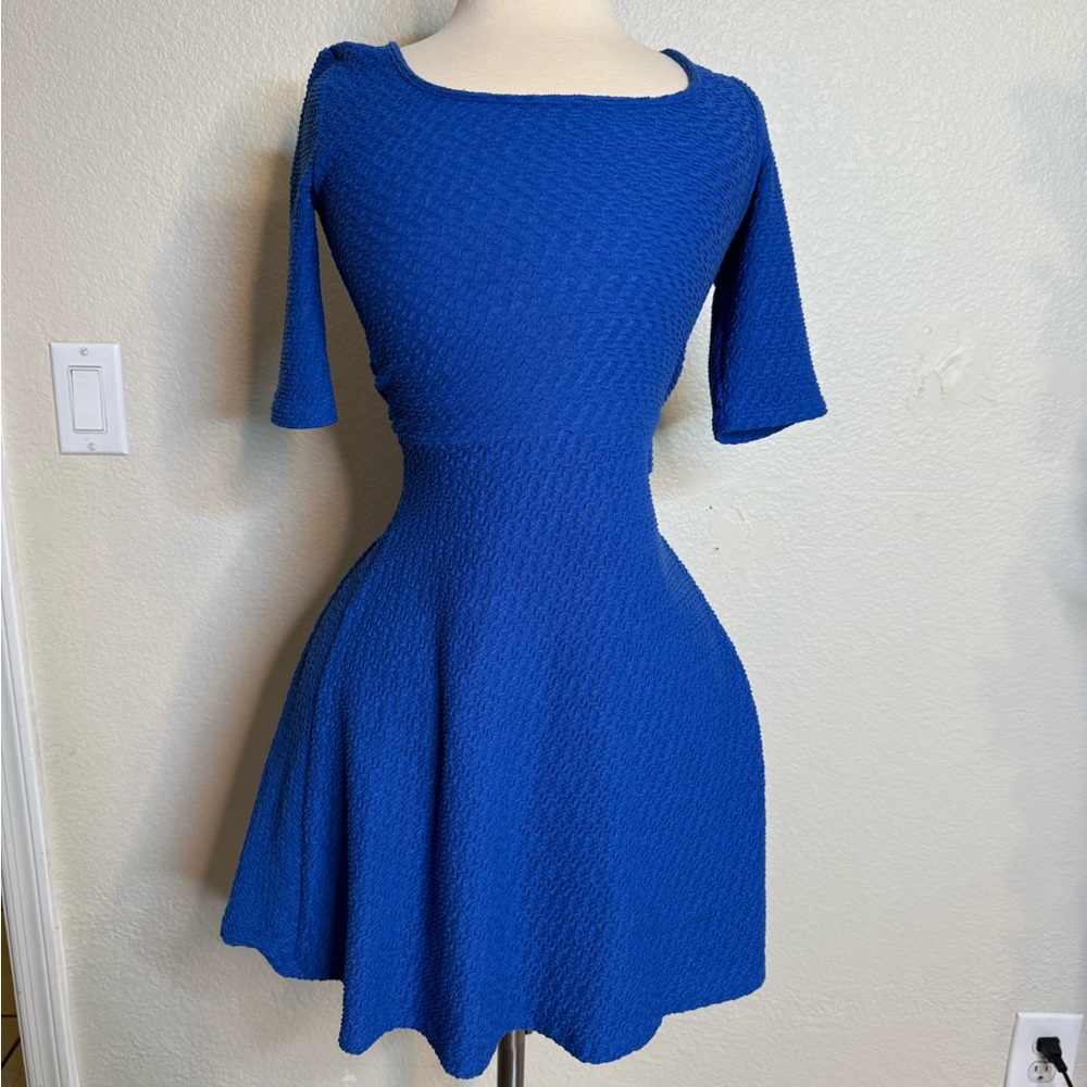 Blue long sleeve dress